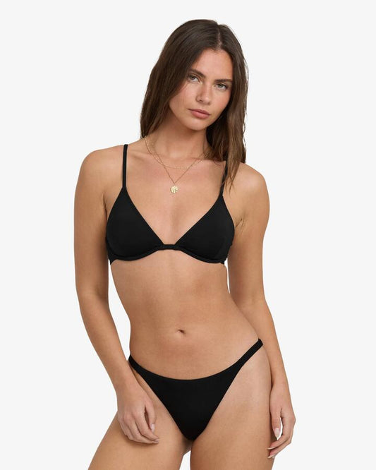 Image of Swimwear. Product name - Billabong Womens Sol Searcher Reese Underwire Bikini Top Black Pebble in Black Pebble colour by brand - Billabong