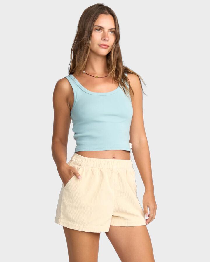 Image of a model wearing Shorts. Productname: Billabong Womens Sea Ya Cord Shorts Whitecap - in Whitecap colour by brand - Billabong