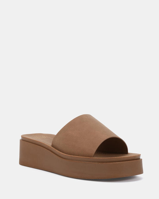Image of Boots. Productname: BIO BROWN Women's Wedge Novo Sandals in Tan colour by brand - Novo