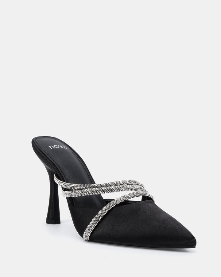 Image of Heels. Product name - Palomino Black High Heels in Black colour by brand - Novo