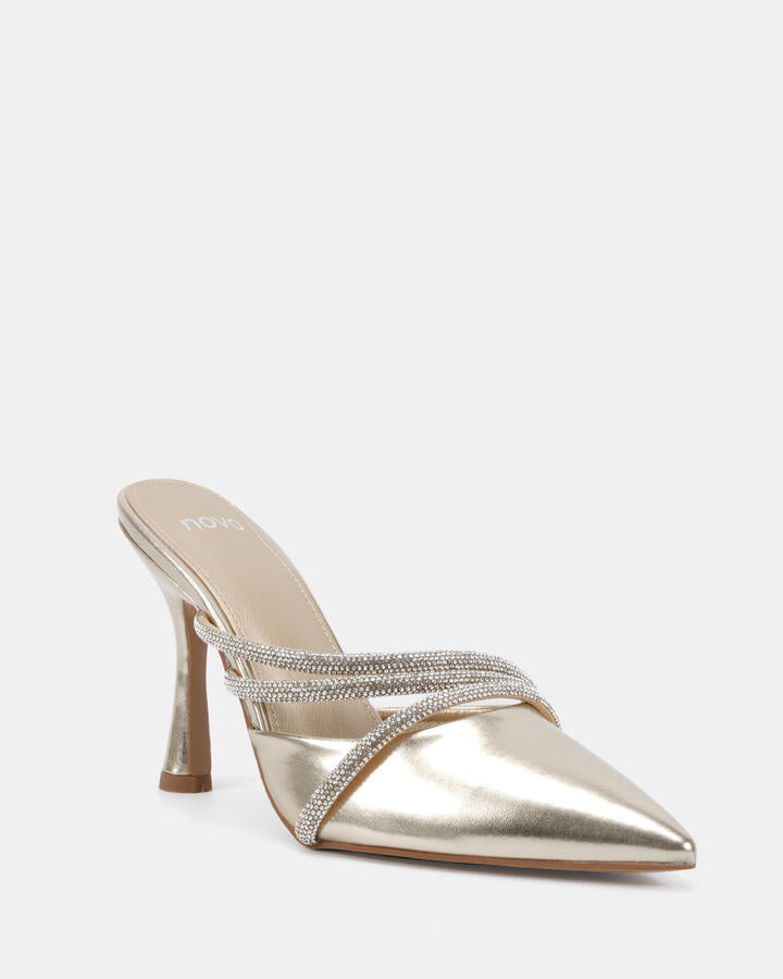 Image of Heels. Product name - Palomino Gold High Heels in Metallic colour by brand - Novo