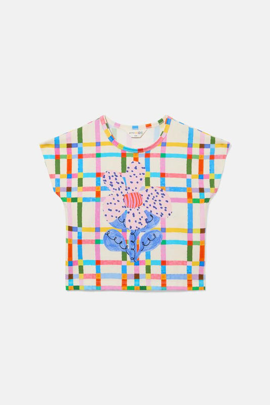 Image of a model wearing Tops. Productname: Oopsie Flower Kids Tee in Multi colour by brand - Gorman