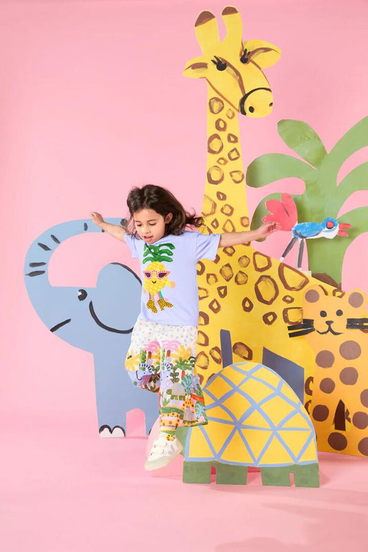 Image of a model wearing Pants. Productname: Forest Kids Border Pant in Multi colour by brand - Gorman