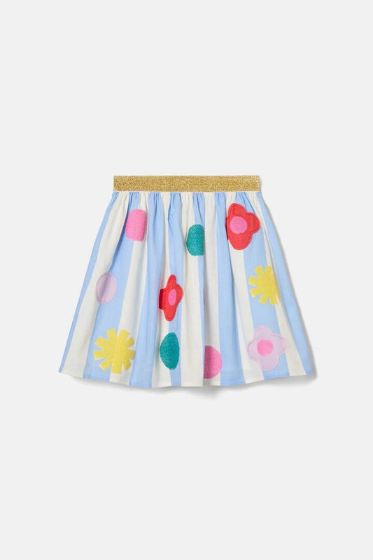 Image of a model wearing Skirts. Productname: Sequin Stripe Kids Skirt in Stripe colour by brand - Gorman