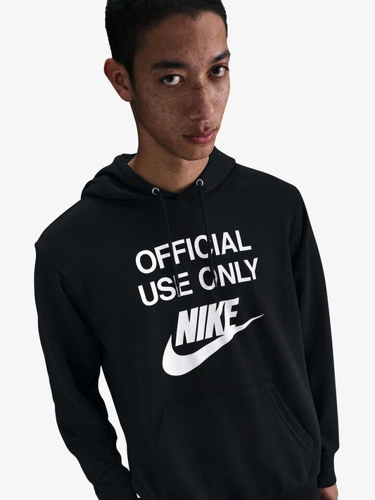 Image of a model wearing Outerwear. Productname: Nike Club Ft Hoodie Jacket in Black/Black colour by brand - Nike