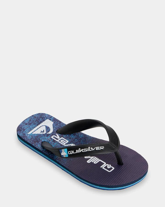 Image of Sandals. Productname: Quiksilver Boys 8-16 Moncata Art Thongs Black/Blue/Grey - in Black/Blue/Grey colour by brand - Quiksilver