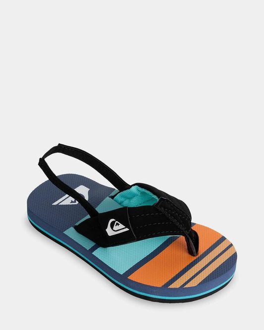 Image of Sandals. Product name - Quiksilver Boys 8-16 Moncata Layback Thongs Blue/Blue/Orange in Blue/Blue/Orange colour by brand - Quiksilver