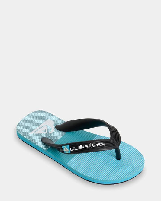 Image of Sandals. Productname: Quiksilver Boys 8-16 Moncata Art Thongs Black/Blue/Blue - in Black/Blue/Blue colour by brand - Quiksilver