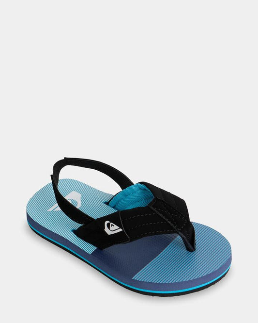 Image of Sandals. Productname: Quiksilver Boys 8-16 Moncata Layback Thongs Black/Blue/Blue - in Black/Blue/Blue colour by brand - Quiksilver