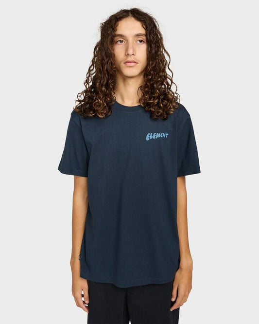 Image of T-Shirts. Product name - Element Mens Sunrise T-Shirt Eclipse Navy in Eclipse Navy colour by brand - Element