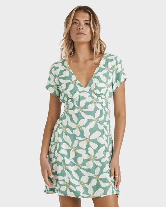 Image of Dresses. Product name - Billabong Womens Forever After Mini Dress Blue Bird in Blue Bird colour by brand - Billabong
