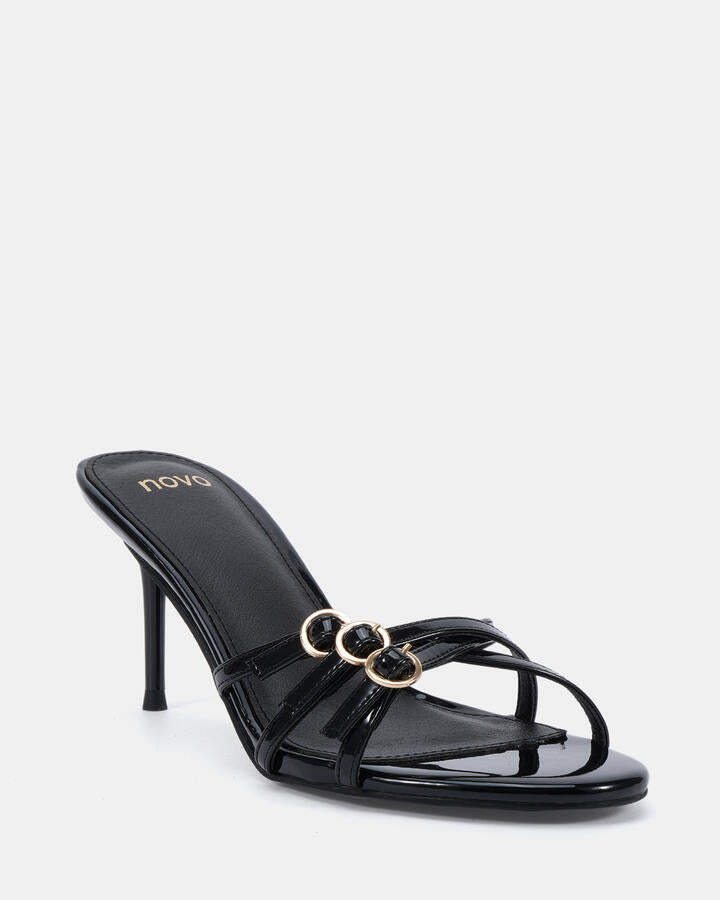 Image of Dresses. Product name - Merivale Black Patent Evening in Black colour by brand - Novo