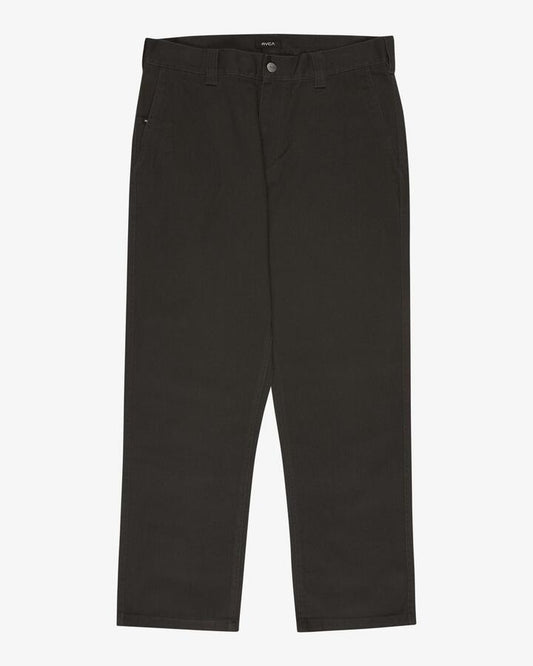 Image of a model wearing Pants. Product name - RVCA Mens Americana 2 Pants Pirate Black in Pirate Black colour by brand - RVCA