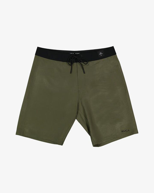 Image of Swimwear. Product name - RVCA Mens Va Solid 19" Boardshorts Fatigue in Fatigue colour by brand - RVCA