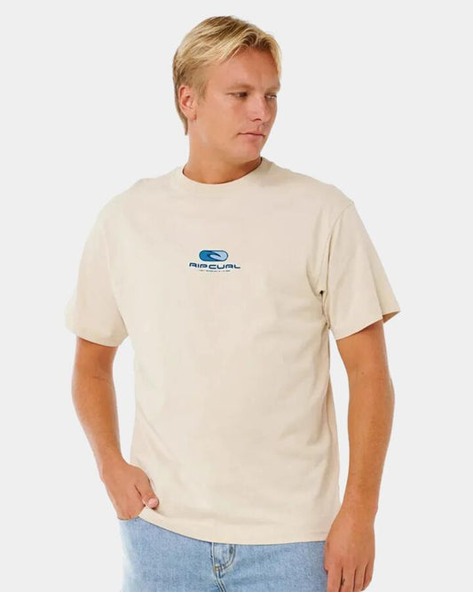 Image of T-Shirts. Product name - Rip Curl Mens Pill Icon T-Shirt Vintage White in Vintage White colour by brand - Rip Curl