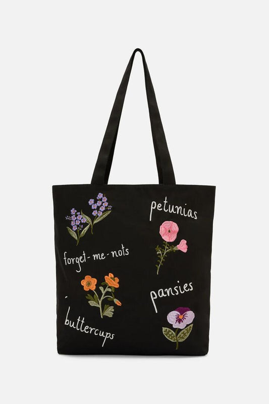 Image of Bags. Productname: Garden Embroidery Tote in Black colour by brand - Princess Highway