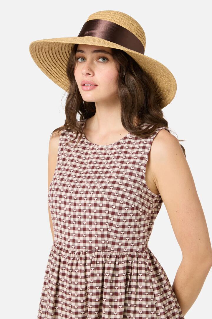 Image of Hats. Productname: Bow Hat with Ribbon in Chocolate colour by brand - Princess Highway