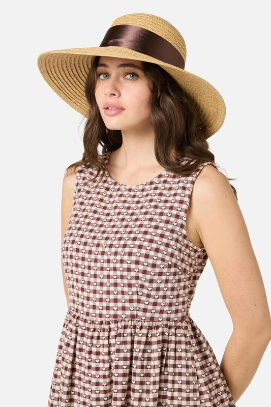 Image of Hats. Productname: Bow Hat with Ribbon in Chocolate colour by brand - Princess Highway