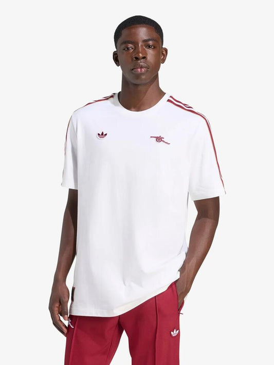 Image of a model wearing Tops. Productname: Adidas Arsenal Terrace Icons Tee in White colour by brand - Adidas
