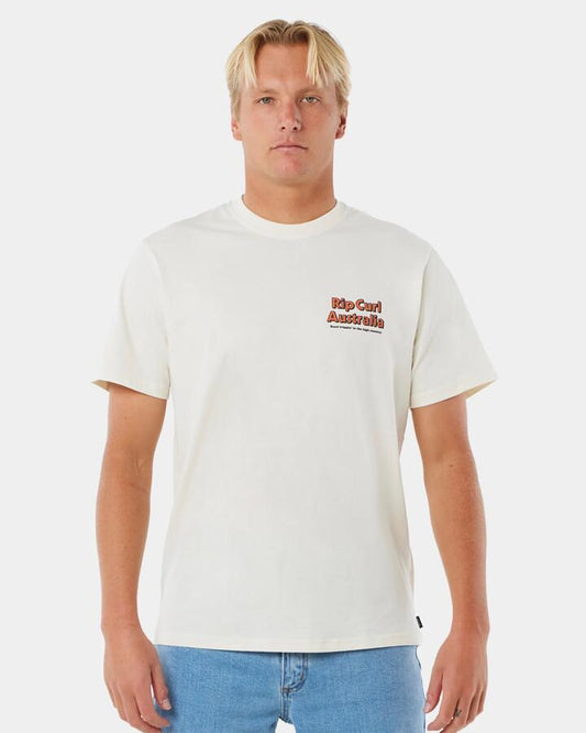 Image of T-Shirts. Productname: Rip Curl Mens Australia Fun Times T-Shirt Bone - in Bone colour by brand - Rip Curl