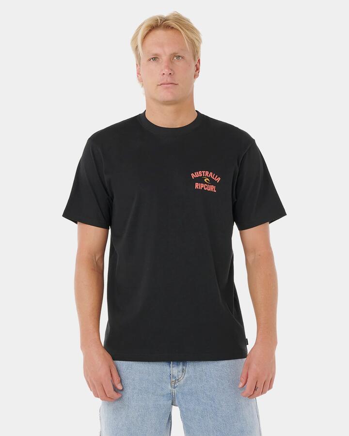 Image of T-Shirts. Product name - Rip Curl Mens Utopia Desto T-Shirt Black in Black colour by brand - Rip Curl