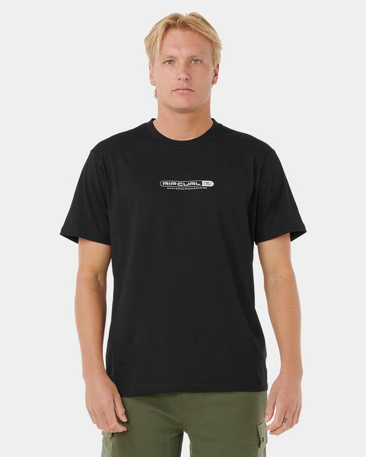 Image of T-Shirts. Product name - Rip Curl Mens Vaporcool Test Tube T-Shirt Black in Black colour by brand - Rip Curl