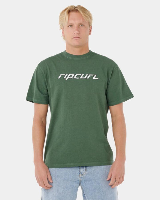 Image of T-Shirts. Product name - Rip Curl Mens Nu Dosed T-Shirt Mountain Green in Mountain Green colour by brand - Rip Curl