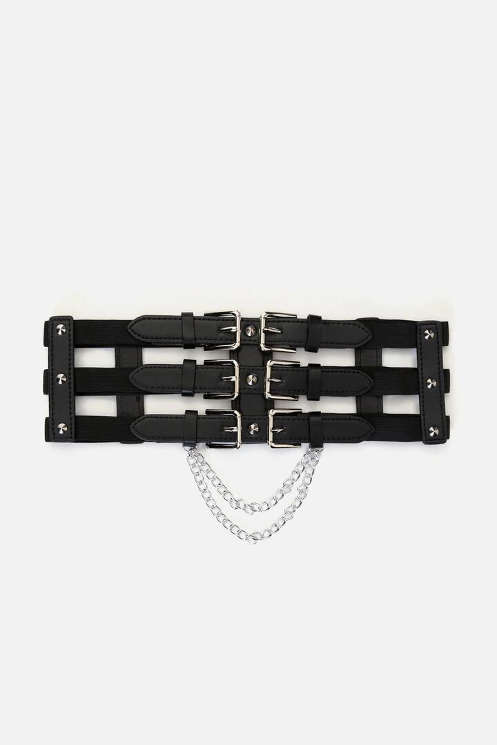 Image of Accessories. Productname: Triple Waist Belt in Black colour by brand - Dangerfield