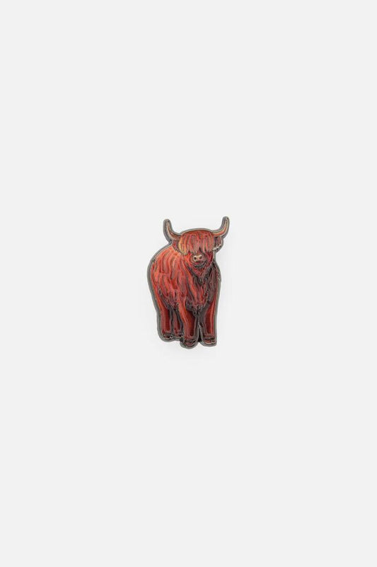 Image of Jewelry. Productname: Shaggy Highland Cow Pin in Chocolate colour by brand - Dangerfield