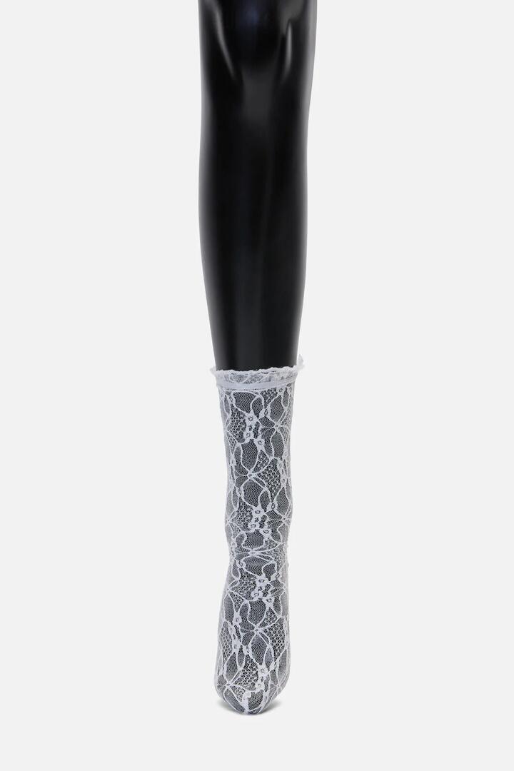 Image of Socks. Productname: White Lacey Lace Sock in White colour by brand - Dangerfield