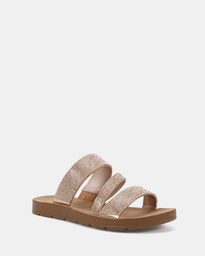 Image of Sandals. Product name - Starr Rose Gold Sandals in Metallic colour by brand - Novo