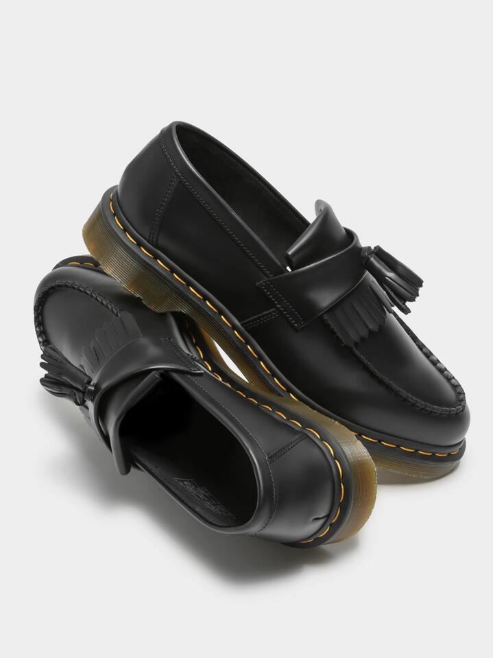 Image of Flats. Productname: Dr Martens Unisex Adrian Tassel Loafers in Black colour by brand - Dr Martens