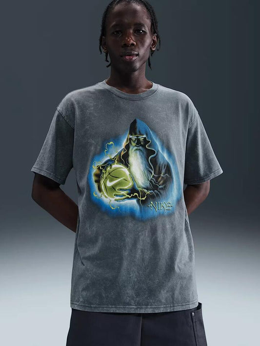 Image of a model wearing Tops. Productname: Nike Men's NK Tee M90 Fantasy in Anthracite colour by brand - Nike