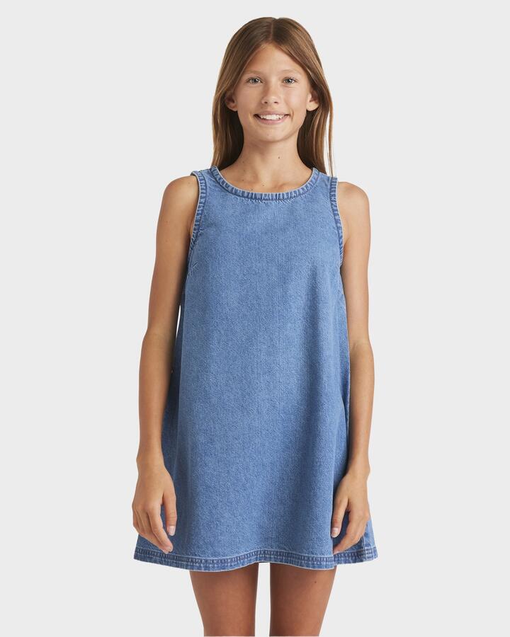Image of Dresses. Product name - Billabong Girls 6-14 Skies Shift Mini Dress Salt Washed in Salt Washed colour by brand - Billabong