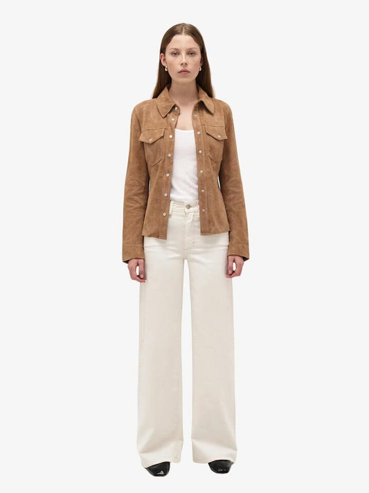 Image of a model wearing Denim. Productname: Neuw Eva Wide in Cream colour by brand - Neuw