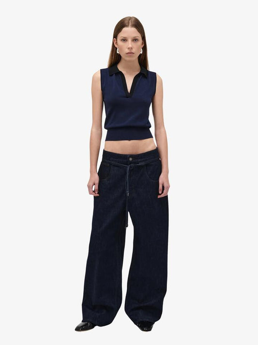 Image of a model wearing Denim. Productname: Neuw Yoko Baggy Rinse in Rinse Denim colour by brand - Neuw
