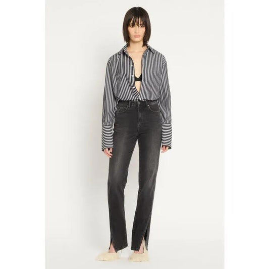 Image of a model wearing Denim. Productname: Miranda Jean in Black colour by brand - sass and bide