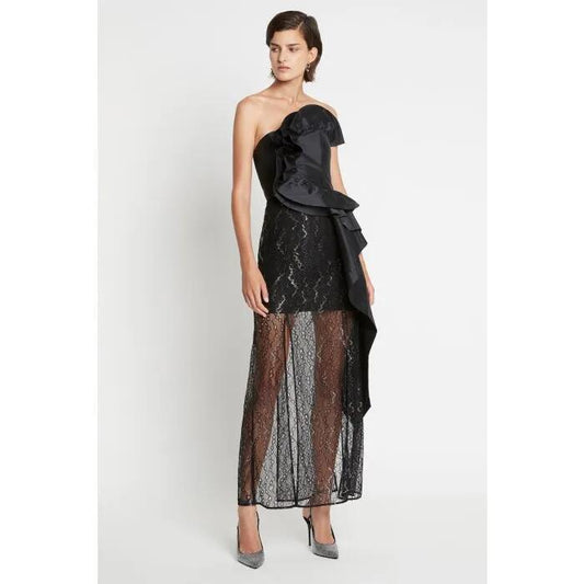 Image of a model wearing Skirts. Productname: Another Night Skirt in Black colour by brand - sass and bide