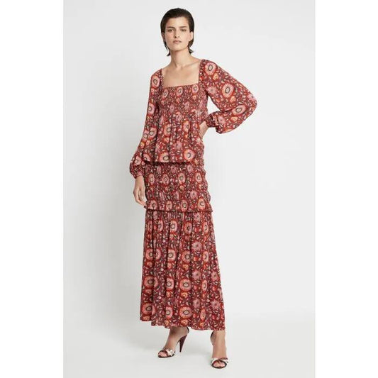 Image of a model wearing Tops. Productname: Unknown Pleasures Top in Print colour by brand - sass and bide