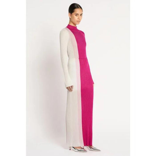 Image of a model wearing Skirts. Productname: Ryder Knit Skirt in CANDY PINK colour by brand - sass and bide