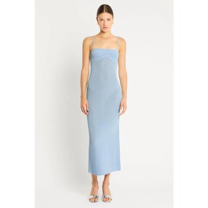 Image of Dresses. Productname: Dream Weaver Knit Dress in TWO TONE BLUE colour by brand - sass and bide
