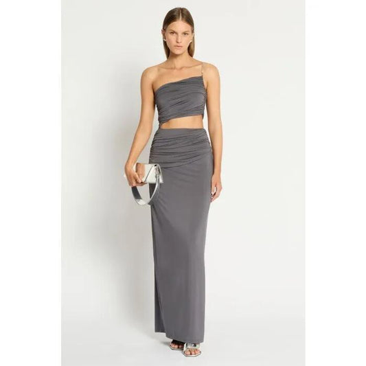 Image of Dresses. Productname: Trinidad One Shoulder Maxi Dress in STEEL colour by brand - sass and bide