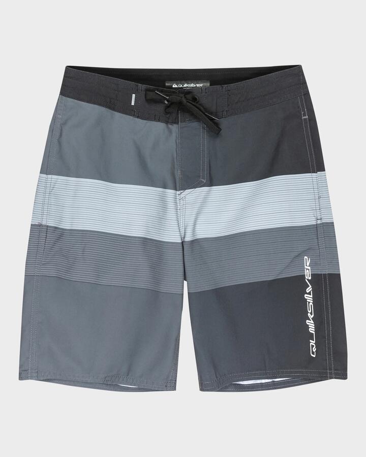 Image of Swimwear. Productname: Quiksilver Boys 8-16 Everyday 17" Boardshorts Black Reconnect Stripe - in Black Reconnect Stripe colour by brand - Quiksilver