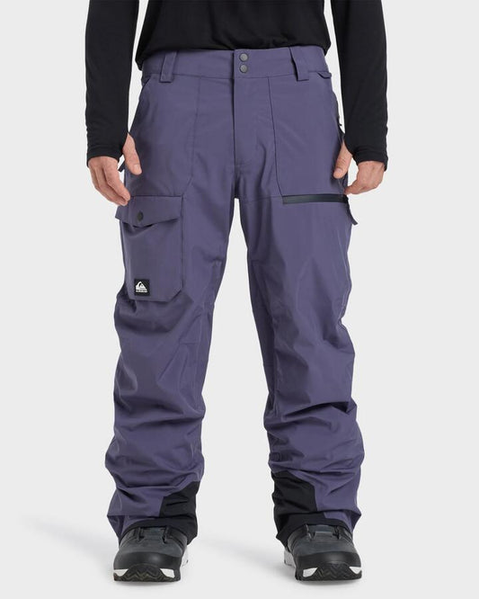 Image of a model wearing Pants. Productname: Quiksilver Mens Utility Snow Pants Graystone - in Graystone colour by brand - Quiksilver
