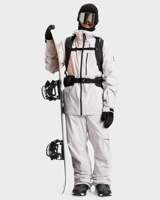 Image of a model wearing Outerwear. Productname: Quiksilver Mens Muldrow 20K Snow Jacket Lilac Marble - in Lilac Marble colour by brand - Quiksilver