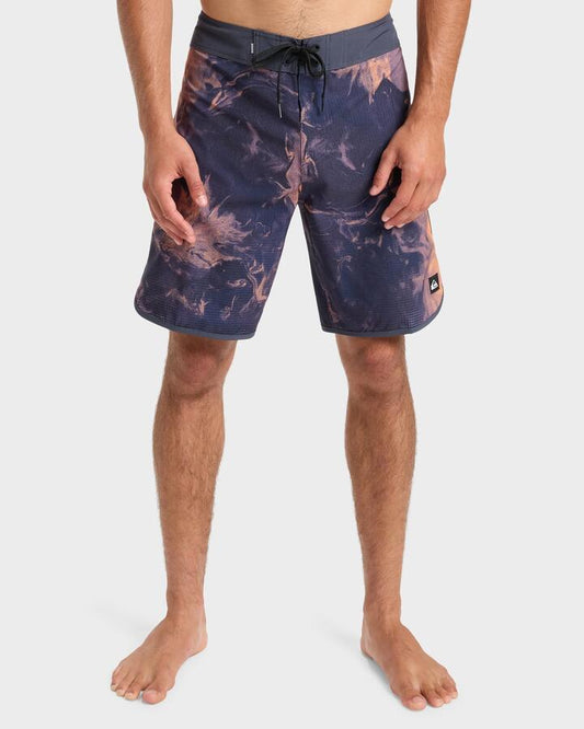 Image of Swimwear. Product name - Quiksilver Mens Highline Scallop 19" Boardshorts India Ink in India Ink colour by brand - Quiksilver