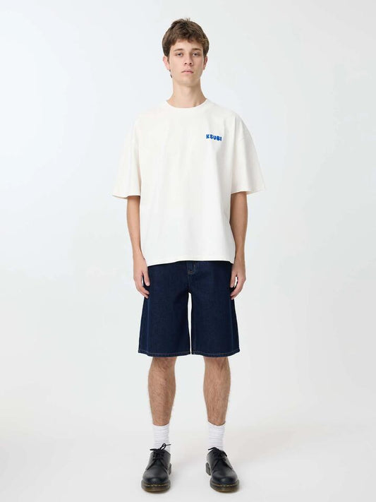 Image of a model wearing Tops. Productname: Ksubi Royalty Halen Ss Tee in White colour by brand - Ksubi