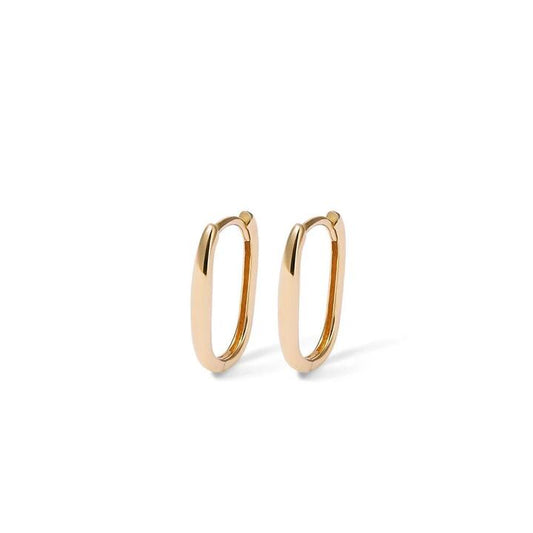 Image of Earrings. Productname: 15mm Paperclip Huggie Earrings in 9kt Yellow Gold in Gold colour by brand - Bevilles