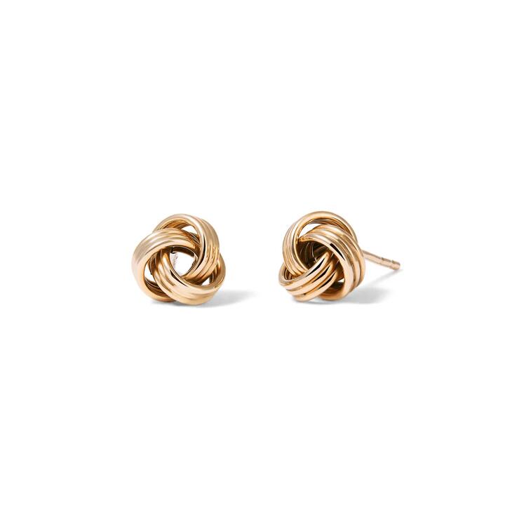 Image of Earrings. Productname: 8mm Knot Stud Earrings in 9kt Yellow Gold in Gold colour by brand - Bevilles
