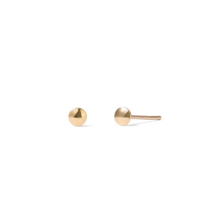 Image of Earrings. Productname: Disc Stud Earrings in 9kt Yellow Gold in Gold colour by brand - Bevilles